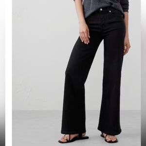 Banana Republic Factory Wide-Leg High Rise Jeans Black 25P Petite EUC